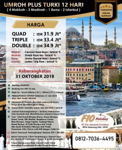 Umroh plus Turki 31 Oktober 2018 FioHoliday