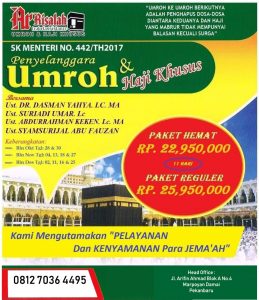 Umroh Oktober, November dan Desember 2018 Ar Risalah Travel