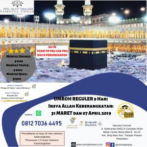 Umroh April dan Maret 2019 - Nasrotul Ummah Travel Pekanbaru