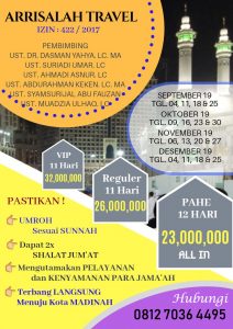 umroh akhir 2019 - ArRisalah Tour Travel