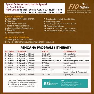 Itinerary Umroh Syawal 2022- Fioholiday